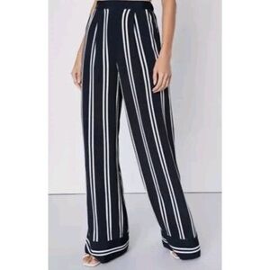 Lulu's Black and White Striped Wide Leg Pants